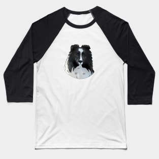 Black and White Sheltie Baseball T-Shirt